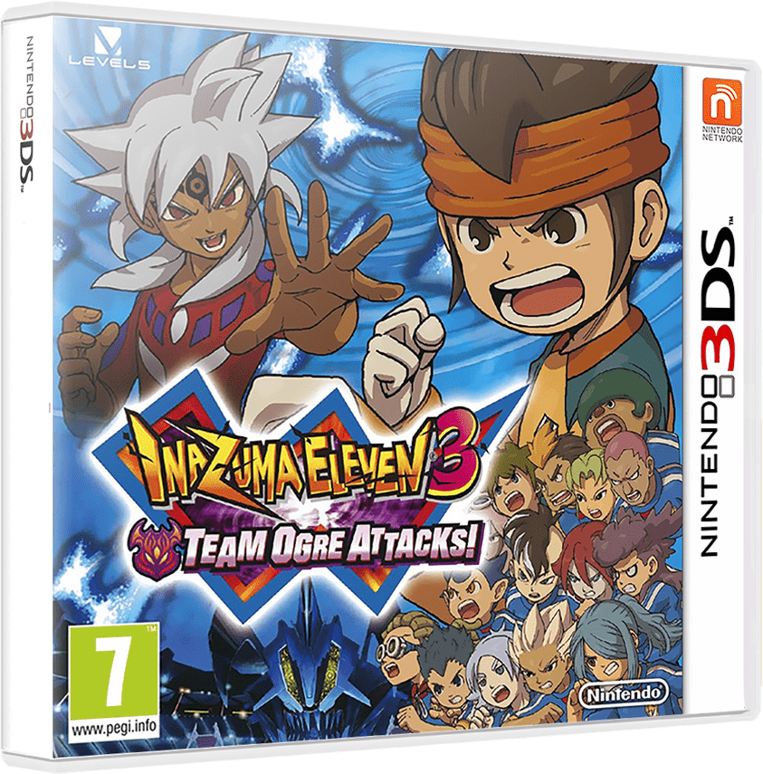 Inazuma Eleven 3: Sekai e no Chousen!! Spark box art for Nintendo 3DS